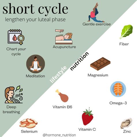 Maybe you've noticed your period coming sooner than it used to lately (hey it's been stressful out there lots of weird stuff happening to our cycles!) These are some tips you can use to lengthen your luteal phase.  ICYMI: your luteal phase comes following ovulation and lasts up until your period. If your luteal phase is <10 days then it's considered on the short side. One reason for this could be that your progesterone is low.   Tracking your cycle is a great place to start if you're not sure ho Increase Progesterone, Hormone Nutrition, Gentle Exercise, Luteal Phase, Progesterone Levels, Breathing Meditation, Making Changes, Deep Breathing, Thyroid Function