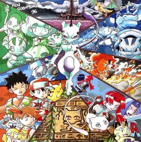 Pokemon Full Art, Mewtwo Strikes Back, Misty From Pokemon, Old Pokemon, Castlevania Anime, Pokemon Mewtwo, Pokemon Poster, Pokemon Backgrounds, Pokemon Manga