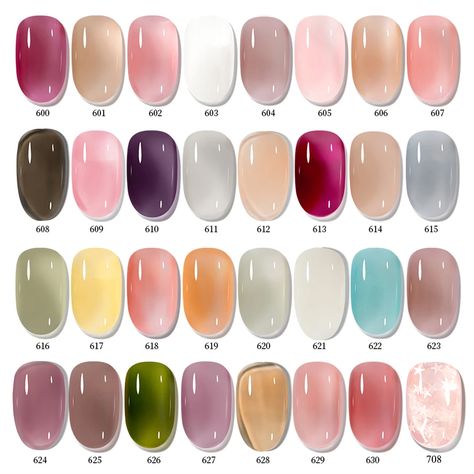 MAYCHAO Jelly Gel Nail Polish 5ML Transparent Nude Gel Polish Sheer Pink Color Soak Off LED Salon Classy Short Nail Colors, Jelly Rose Nails, One Color Gel Nails, Sheer Nails Gel, Sheer Nail Colors, Nude Manicure Ideas, Sheer Nail Polish, Sheer Nails, Simple Gel Nails