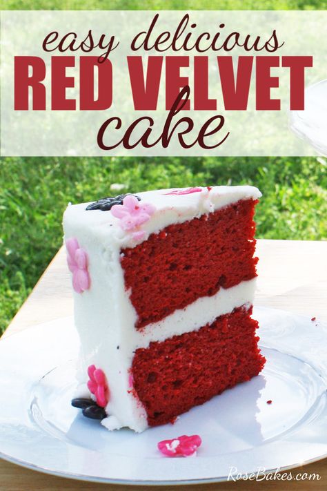 This Red Velvet Cake Mix recipe with cream cheese buttercream is cake mix based but doctored up to taste like it came straight out of a bakery! It's easy, delicious and beautiful.  #redvelvet #redvelvetcake #cakemix #cake Red Velvet Cake Recipe Box Duncan Hines, Box Red Velvet Cake Taste Like Bakery, Red Velvet Box Cake Taste Like Bakery, Red Velvet Cake Mix Recipes, Easy Red Velvet Cake, Cake Mix Recipe, Hot Fudge Cake, Velvet Cakes, Recipe With Cream Cheese