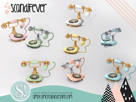 SIMcredible!'s ScandiFever Old decor telephone Sims 4 Cc Victorian, Sims 4 Decades Challenge, Sims Packs, Sims 4 Bedroom, Sims 4 Clutter, Old Decor, I Failed, Sims 4 Teen, Sims 4 Mm