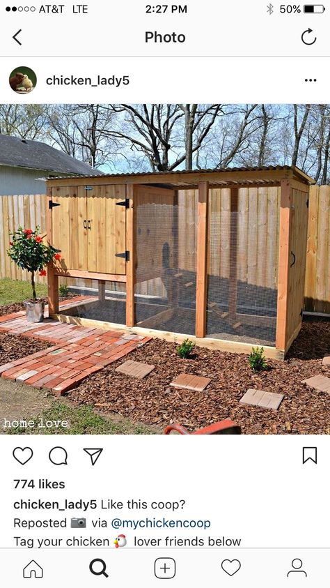 Chicken Coop Cheap Easy, Diy Chicken Coop Walk In, Simple Walk In Chicken Coop, Patio Chicken Coop, Small Chicken Coop And Run Ideas, Chicken Coop Walk In, Chicken Coop For 2 Hens, Chicken Run Ideas Diy Cheap, Low Cost Chicken Coop