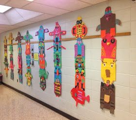 Totem Poles For Kids, Totem Pole Drawing, Totem Pole Craft, Native American Art Projects, Totem Pole Art, Third Grade Art, Native American Totem, Animal Art Projects, Road Art