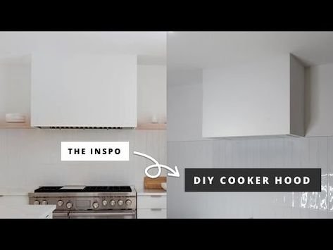 DIY Modern Range Hood | How to Build an Extractor Hood - YouTube Hidden Extractor Fan Kitchen, Kitchen Cooker Hood, Undermount Rangehood, Modern Range Hood, Modern Hood, Kitchen Orangery, Retro Beach House, Kitchen Extractor, Kitchen Hood Design