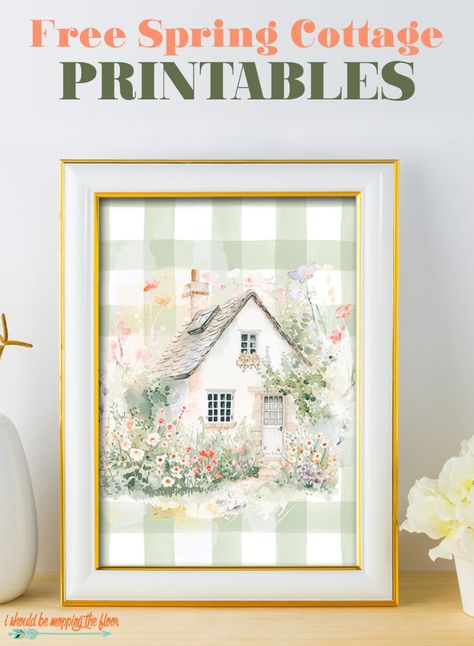 Free Spring Cottage Printables with Two Background and Two Format Options Spring Printables Free Farmhouse, Spring Free Printables, Free Floral Printables, Cottage Core Spring, Gardening Printables, Spring Printables Free, Farmhouse Printables, Easter Bunny Colouring, Spring Cottage