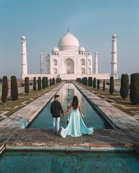 Beautiful Taj Mahal - follow @everycountrysnapped for daily travel inspiration                                    #travelphotography #travel #travelinspiration               wanderlust - trip - vacation - holiday - bucket list - explore - adventure - travel - road trip - hiking - camping - nature - natural - ideas - inspiration - travel photography - india - india travel Taj Mahal Pics, Mahal Pics, Taj Mahal Couple, Taj Mahal Photoshoot, Taj Mahal India, Honeymoon Places, Best Honeymoon, Couple Dp, Pre Wedding Shoot