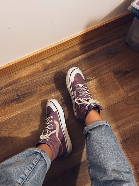 High Top Vans Aesthetic, Maroon Vans Outfit, Vans Aesthetic, Vans High Tops, Maroon Vans, Vans High, Vans Outfit, High Top Vans, Vans High Top Sneaker