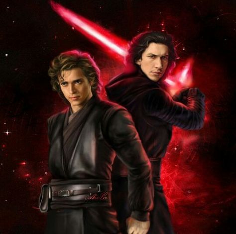 Anakin Skywalker & Kylo Ren Darth Vader Kylo Ren, Kylo Ren Adam Driver, Star W, Star Wars Drawings, Star Wars Fandom, Star Wars Poster, Stephen Hawking, Kylo Ren, Anakin Skywalker