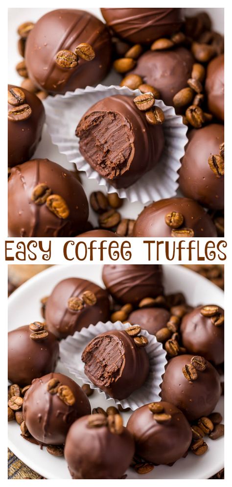 Coffee Truffles, Brownie Vegan, Easy Truffles, Truffles Chocolate, Dessert Truffles, Baker By Nature, Truffle Recipes, Candy Truffles, Candy Recipes Homemade