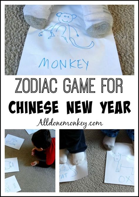 An active Chinese New Year game for kids to play to learn about the Chinese zodiac Around The World Activity, New Year Game, Cny Craft, News Years Crafts For Kids, Chinese New Year Zodiac, New Year Activities, Chinese New Year Activities, Shapes Kindergarten, Chinese New Years