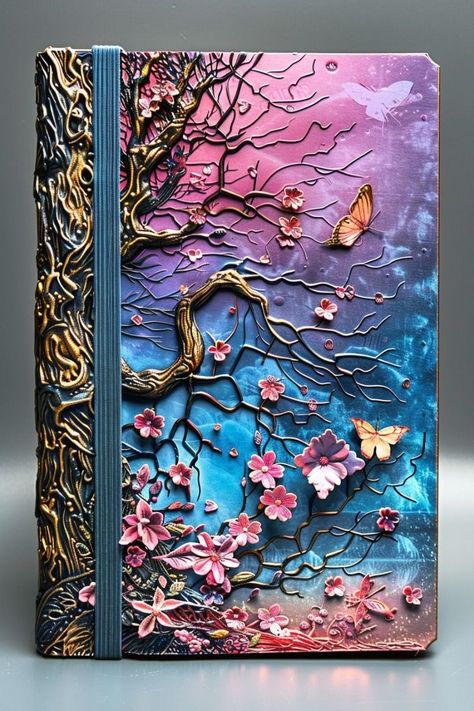 Creative Book Cover Design Ideas, Diary Cover Design, Diy Old Books, Diy Notebook Cover, Creative Book Covers, Old Book Crafts, Chinese Crafts, Scrapbook Cover, Book Cover Diy