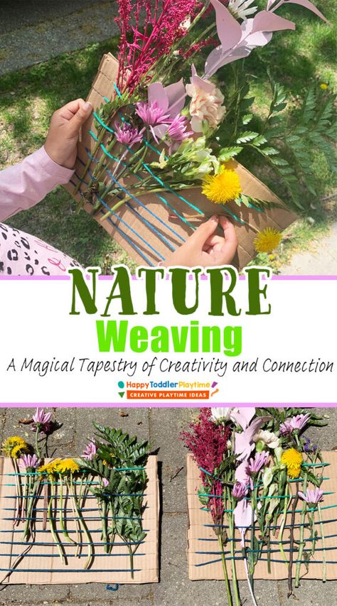 Nature Weaving For Kids, Kindergarten Weaving, Weaving Loom For Kids, Nature Weaving, Toddler Daycare, Walk Idea, Plant Activities, Weaving For Kids, Counting For Kids