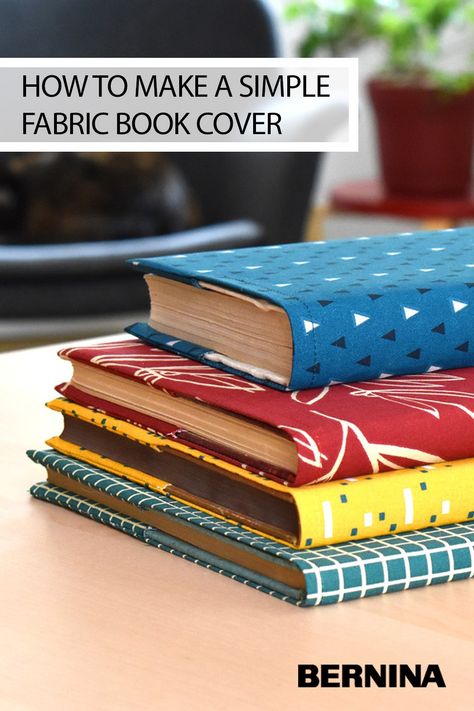 Covering A Book With Fabric, Diy Fabric Book Cover Tutorials, Book Cover Template Printables, Sew A Book Cover, How To Make A Fabric Book Cover, Fabric Book Binding, How To Sew A Book Cover, Book Cover Diy Ideas, Diy Fabric Book Cover