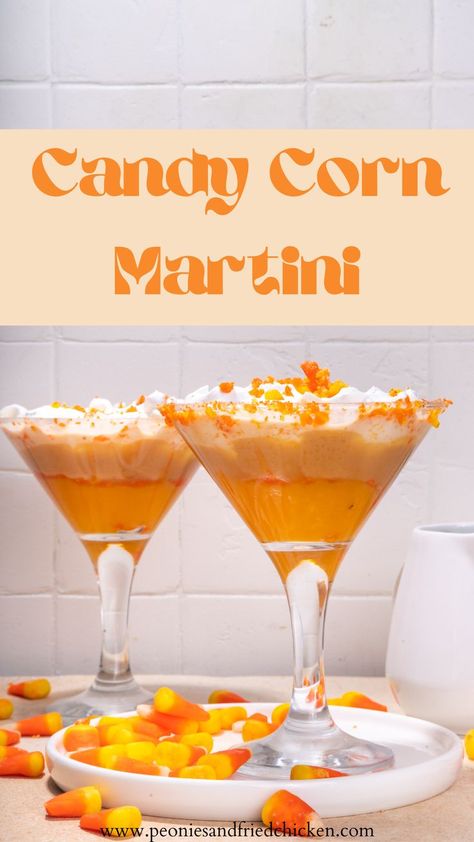 Your favorite halloween candy turned into a cocktail! This Candy Corn Martini combines vodka, mango nectar, cointreau orange juice, and candy corn! Get into the festive spirit this year with our fall cocktails this! Click the link to get the full recipe and others! #cocktail #fallcocktail #falldrink #candycornmartini #candycorn #martini #fallmartini #halloweencocktail #halloween #festivecocktail #vodka #cointreau #orangecocktail #autumn #autumncocktail #halloween #fallrecipe Orange Cocktails, Halloween Beauty, Festive Cocktails, Halloween Cocktails, Fall Cocktails, Fall Drinks, Halloween Inspiration, Halloween Recipes, Halloween Fashion