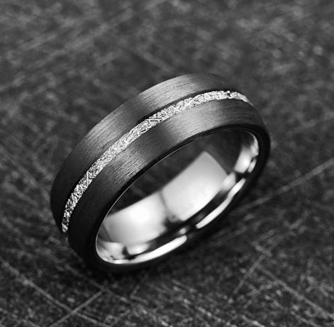 Black Tungsten Mens Rings, Channel Set Rings, Commitment Rings, Marriage Ring, Mens Wedding Bands Tungsten, Tungsten Mens Rings, Meteorite Ring, Black Tungsten, Tungsten Carbide Rings