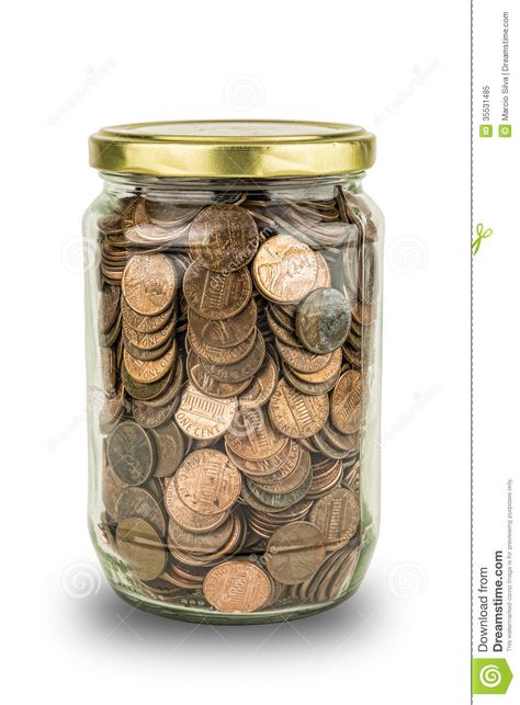 Coins In A Jar - Download From Over 40 Million High Quality Stock Photos, Images, Vectors. Sign up for FREE today. Image: 35531485 Coin Jar, Tip Jar, Tip Jars, In A Jar, Piggy Bank, Over 40, Personal Finance, Mason Jars, Finance