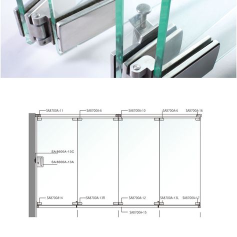 Frameless glass folding door details Folding Glass Partition, Folding Glass Door, Sliding Folding Door, Frameless Glass Door, Glass Pocket Door, Door Partition, Folding Partition, Partition Door, Folding Glass Doors