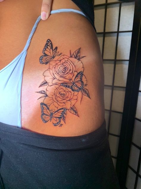 Medium Size Hip Tattoo, Hip Tattoo Medium, Rib Tattoos For Women Side Tat, Side Tat, Medium Size Tattoos, Fineline Tattoos, Tattoo Appointment, Rib Tattoos For Women, Hip Tattoos Women