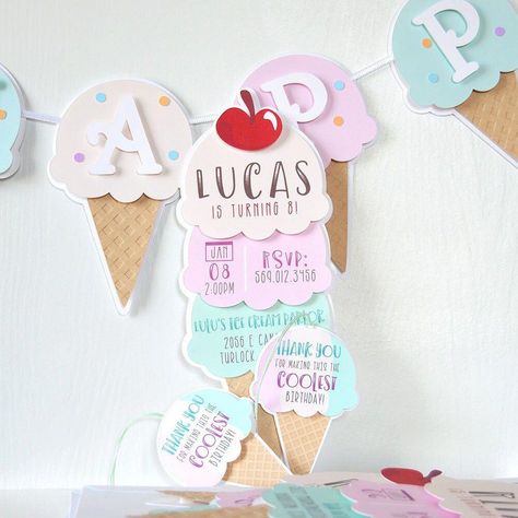 Pastel Birthday, Best Marriage Advice, Ice Cream Party, An Ice Cream, Good Marriage, Ice Cream Cone, Marriage Advice, Personalized Signs, Hang Tags