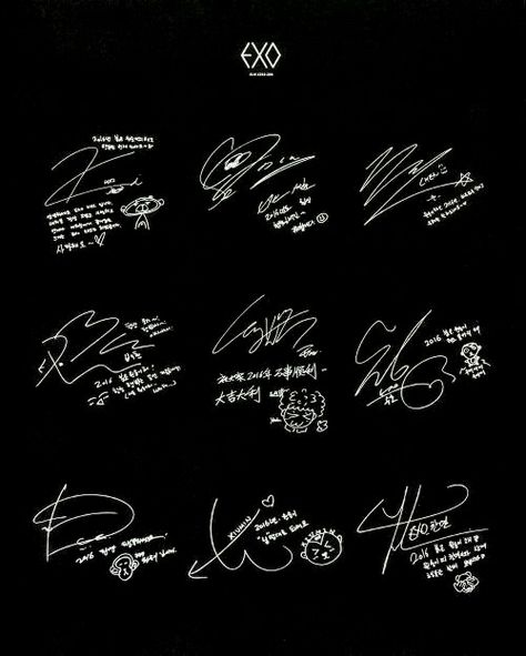 Exo Collage, Exo Sign, Exo Lockscreen, Kpop Diy, Kpop Exo, Sehun, Chanyeol, Number 1, Baekhyun