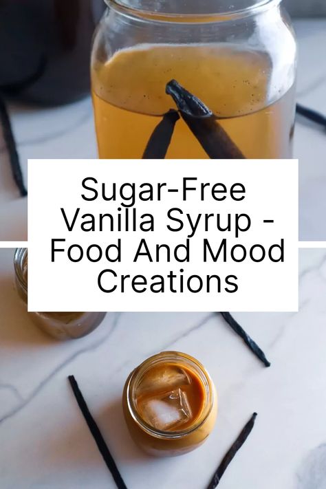 Looking for a healthier yet delectable alternative for your daily coffee fix? Use this sugar-free vanilla syrup! Perfect for those following a keto diet, this delightful syrup satisfies adds a sweet taste to your coffee while keeping your health in check. Hop on the guilt-free indulgence train and let's explore the versatile uses of sugar-free vanilla syrup in your coffee favorite recipes! Sugar Free Syrup Recipe, Food And Mood, Sugar Free Vanilla Syrup, Gluten Free Waffles, Homemade Syrup, Breakfast Sweets, Vanilla Flavor, Coffee Syrup, Vanilla Syrup