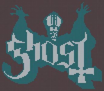 Alpha pattern #146149 | BraceletBook Ghost Band Crochet, Cross Alpha Pattern, Ghost Alpha Pattern, Crochet Alpha Pattern Halloween, Emo Alpha Pattern, Horror Alpha Pattern, Ghost Band Cross Stitch, Alpha Patterns Horror, Ghost Album