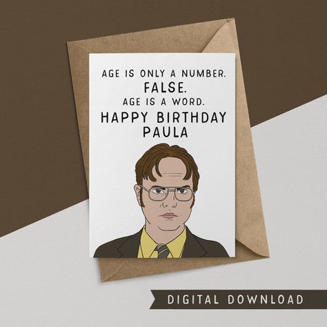 Dwight Birthday Card, The Office Cards Birthday, The Office Birthday Cards, Dwight Schrute Birthday, Office Merchandise, Free Printable Birthday Cards, Happy Birthday Cards Printable, Office Birthday, Dwight Schrute