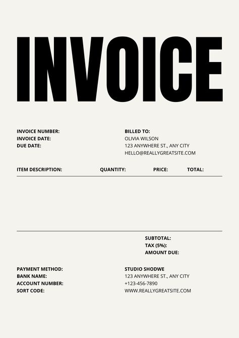 Graphic Designer Invoice Design, Graphic Design Invoice Template, Invoice Aesthetic, Invoice Design Creative, Graphic Design Invoice, Invoice Template Free Download, Invoice Design Template, Printable Invoice, Invoice Design