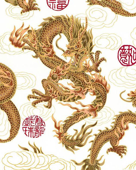 Elemental Dragon - White/Gold Asian Dragon Tattoo, Chinese Dragon Art, Elemental Dragons, Fire Breathing Dragon, Asian Dragon, Japanese Artwork, Dragon Illustration, Mythical Beast, Gold Dragon