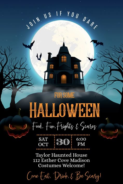 Halloween Theme Poster, Halloween Party For Adults, Halloween Flyer Ideas, Halloween Party Poster Design, Halloween Party Fliers, Halloween Flyer Background, Haunted House Poster, Halloween Invitaciones, Coffee Poster Design