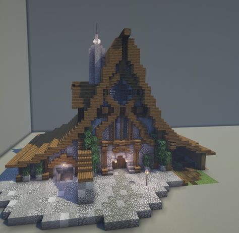 A lush fantasy tavern designed for animals and travers alike. Minecraft Medieval Potion Shop, Minecraft Fantasy Library Build, Minecraft Viking Village Ideas, Fantasy Building Minecraft, Tavern Minecraft Ideas, Fantasy Mc Builds, Minecraft Fantasy Tavern, Minecraft Medieval Fantasy Builds, Book Store Minecraft