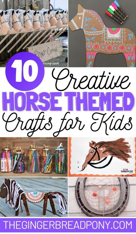 10 Creative Horse Themed Crafts for Kids - The Gingerbread Pony Horse Themed Scavenger Hunt, 4-h Horse Projects, Horse Camp Activities Ideas, Diy Horse Projects, Horse Related Crafts, Horse Craft Ideas, 4h Horse Projects, Horse Summer Camp Ideas, Horse Themed Crafts