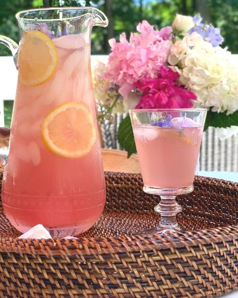 Tea Party Lemonade, British Garden Party, Pretty Lemonade, Rose Theme Party, Rose All Day Party Theme, Floral Lemonade, Summer Lemonade Aesthetic, Rose Water Lemonade, Garden Party Food