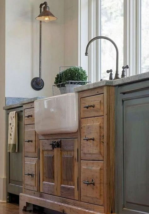 Farmhouse Kitchen Sink Decor, Kitchen Sink Decor Ideas, Farmhouse Style Kitchen Cabinets, Countertop Concrete, Farmhouse Kitchen Colors, Kitchen Sink Decor, Sink Decor, Kitchen Sink Design, Kitchen Design Color