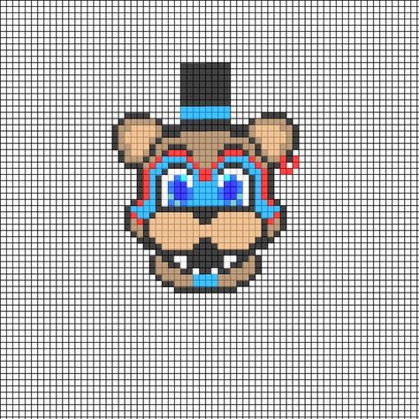 Fnaf Cross Stitch, Perler Bead Crafts, Pattern Pixel Art, Perler Pattern, Glamrock Freddy, Pixel Beads, Easy Pixel Art, Pixel Art Templates, Diy Perler Bead Crafts