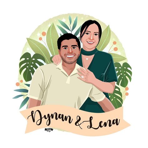 Digital Portrait Illustration, Custom Background, Unique Valentines Day Gifts, Couple Portrait, Family Illustration, Couple Illustration, Unique Valentines, Unique Wedding Gifts, Custom Portrait