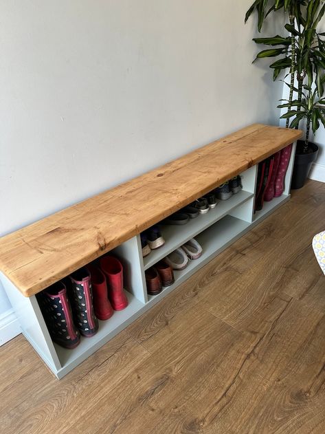 NewTownTables - Etsy UK Boot Storage Bench, Shoe Storage Bench Seat, Hallway Bench Seat, Storage Bench Seat, Outdoor Shoe Storage, Hallway Mudroom, Shoe Rack With Seat, Storage Bench Seating, Diy Shoe Rack