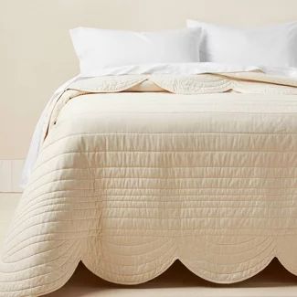 Home New Arrivals : Target Jungalow Bedroom, Scalloped Edge Quilt, Scallop Edge Quilt, Jungalow Decor, Scalloped Quilt, Top Of Bed, Create A Signature, Bed In A Bag, Inspired Living