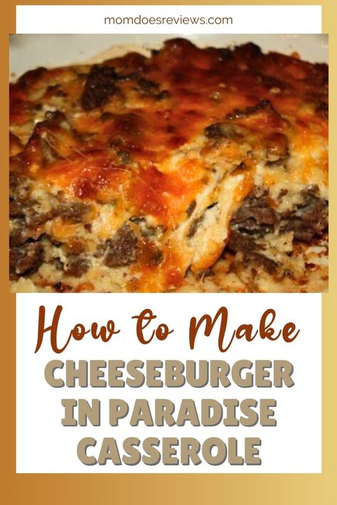 Cheeseburger in Paradise by Jimmy Buffett - Mom Does Reviews Jimmy Buffet Cheeseburger In Paradise, Cheeseburger In Paradise Casserole, Cheese Burger In Paradise, Jiffy Hamburger Casserole, Cheeseburger Casserole With Biscuits, Cheeseburger Casserole Bisquick, Cheeseburger Biscuit Casserole, Dinner Hamburger Recipes, Ground Beef Bubble Up Recipes