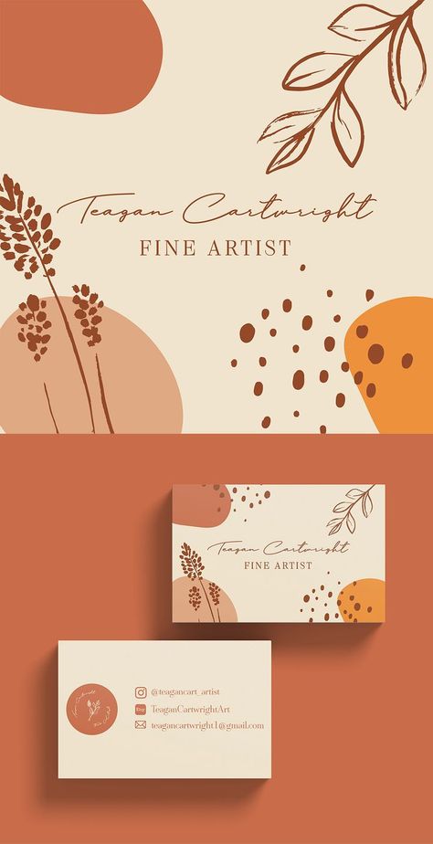 Visiting Card For Artist, Business Card Ideas Artist, Craft Business Cards Ideas Design, Logo Ideas For Art Business, Inspiring Logo Design, Fine Art Logo Design, Watercolour Logo Design, Art Business Cards Creative, Artist Visiting Card Design