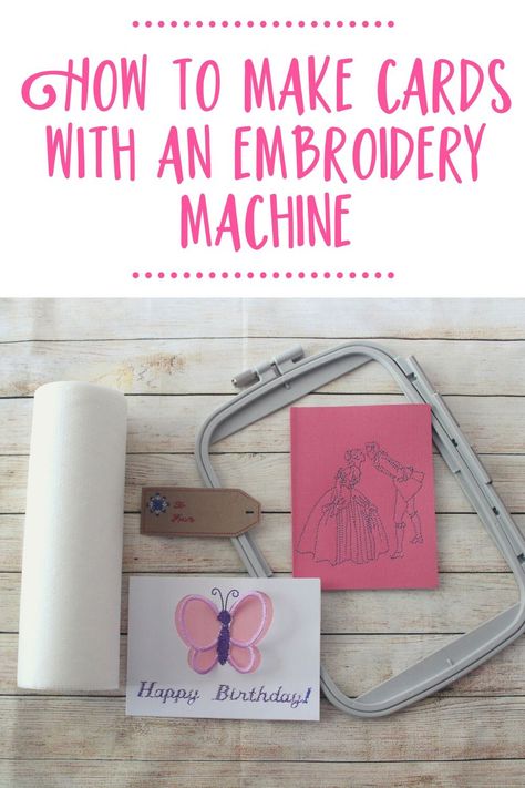 Use an embroidery machine to embroider on cardstock. Machine Embroidery Cards, Cardstock Embroidery, Sewing Machine Embroidery Designs, Embroidery Machine Ideas, Embroidery Hacks, Embroidering Machine, Embroidered Cards, Embroidered Paper, Machine Embroidery Designs Projects