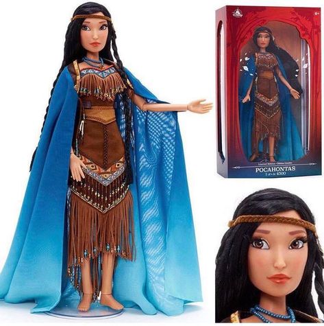 New Limited Edition Pocahontas doll from Disney 2018 Pocahontas Doll, Disney Princess Doll Collection, Disney Descendants Dolls, Disney Princess Pocahontas, Disney Barbie Dolls, Barbie Disney, Snow White Doll, Dress Barbie Doll, Disney Doll