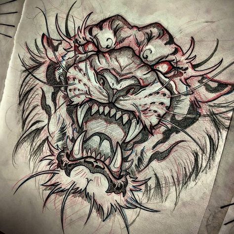 Tattoo Tiger, Tier Tattoo, Regnul Animal, Kunst Tattoos, Tiger Tattoo Design, Tattoo Zeichnungen, Drawing Tattoo, Geniale Tattoos, Japan Tattoo