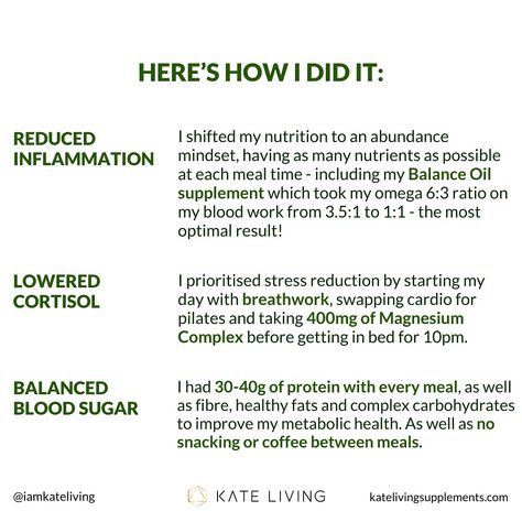 Ever wondered how to turn back the clock on your health? ✨ A few years ago, I was living in a whirlwind of chronic stress. My demanding corporate job, intense cardio workouts, and poor eating habits left me feeling drained and unhealthy. My hormones were out of balance, my energy was low, and I struggled with various symptoms. Recognising that this lifestyle was unsustainable, I decided it was time for a change. By focusing on three key areas: 1️⃣ Reducing inflammation 2️⃣ Regulating c... Regulate Hormones, Change Habits, Healthy Vibes, Intense Cardio Workout, Girly Tips, Medical Tips, Hormonal Health, Corporate Job, How To Regulate Hormones