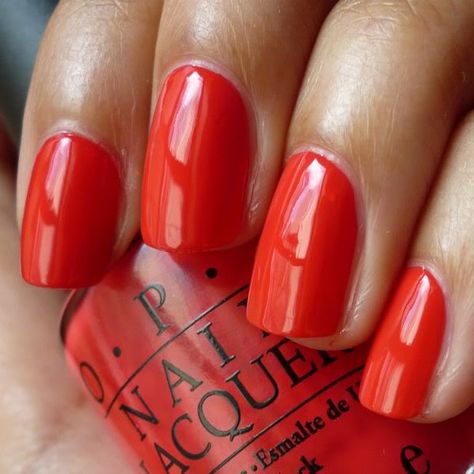 Orangey Red Nails, Opi Cajun Shrimp, New Nail Colors, Orange Nail Polish, Amazing Nails, Trendy Nail Art Designs, Summer Shades, Cajun Shrimp, Super Nails