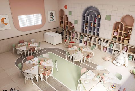 Classroom Architecture, Rocking Bed, Bed Montessori, Micro Creche, Kindergarten Interior, Preschool Designs, Classroom Interior, Daycare Decor, Daycare Design