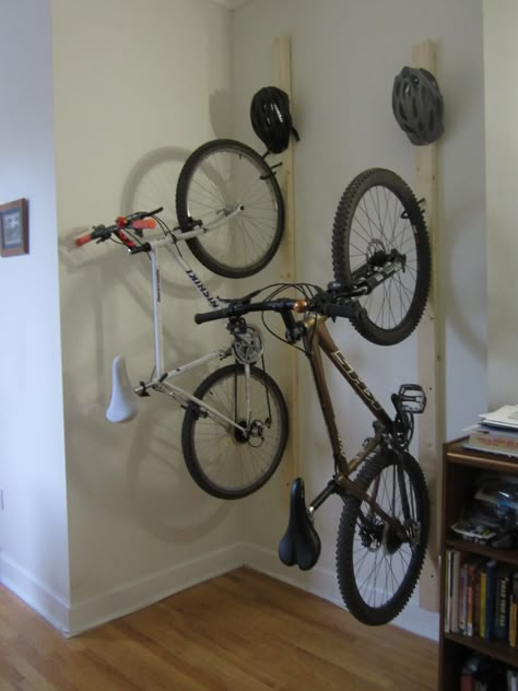 Bike Storage Inside, Bicycle Wall Hanger, Bike Storage Apartment, Vertical Bike Storage, Indoor Bike Storage, Outdoor Bike Storage, Storage Apartment, Bike Shelf, Home Gym Garage