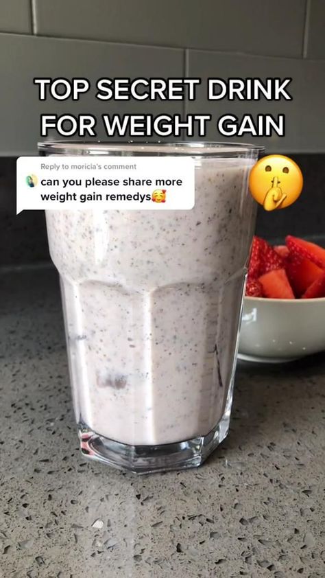 Pin on Idea Pins by you Weight Gain Drinks, Gain Weight Smoothie, Healthy Weight Gain Foods, Food To Gain Muscle, Weight Gain Diet, Resep Smoothie, Fruit Smoothie Recipes Healthy, Easy Healthy Smoothies, Weight Gain Meals