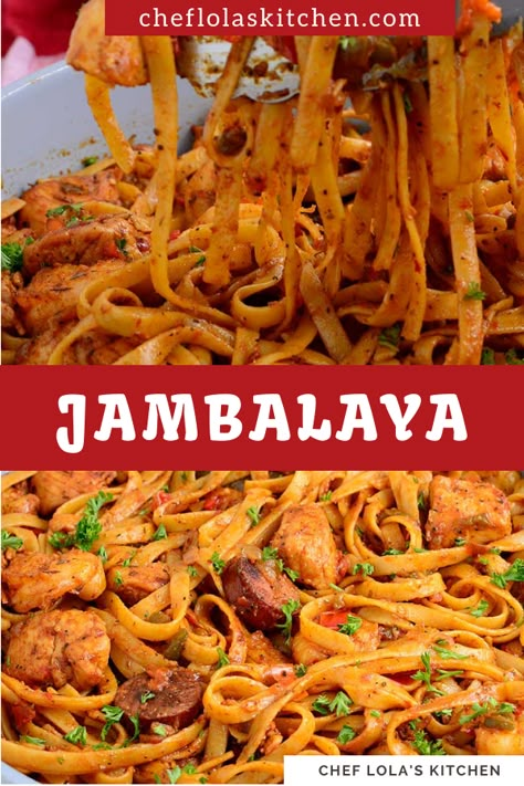 Cajun Jambalaya Pasta Cheesecake, Boston Pizza Jambalaya Fettuccine, Jambalaya Noodle Recipe, Creamy Pastalaya Recipe Cajun, Jambalaya Recipe With Noodles, Jambalaya Pasta Cajun, Jambalaya Fettucini Recipe, Pasta Jambalaya, Chicken And Sausage Pastalaya