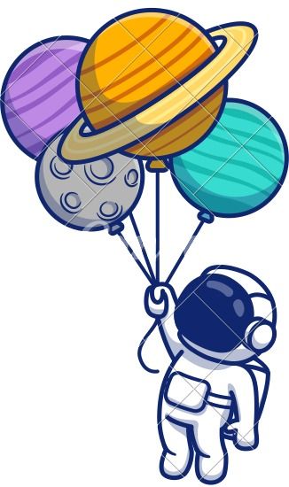 Cute Astronaut Floating With Planet Balloon Cartoon Vector Illustration - Icons by Canva Cute Astronaut, Balloon Cartoon, Window Color, One Design, Planets, Floating, Vector Illustration, Balloons, ? Logo